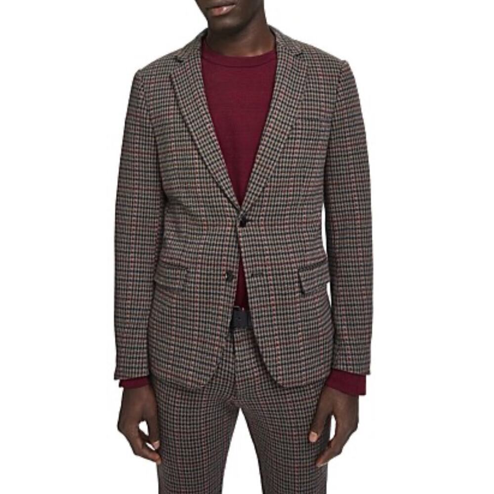 Scotch & Soda Knitted Blazer SZ L and Pant  W 34 X 32 L Suit Checker Plaid